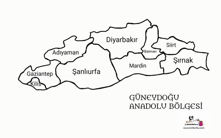 Guneydogu Anadolu Bolgesi Turkiye Haritasi Bolgeler Haritasi